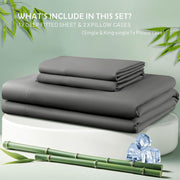 2 Piece Hotel Bamboo Cooling Fitted Sheet Set & Pillowcase -Ultra Soft 2000TC Breathable Fitted Bed Sheets V1317-ZXW9-AUKS-3JT-CL-HUI