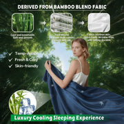 3 Piece Hotel Bamboo Cooling Sheet Set -Ultra Soft 2000TC Breathable Bed Sheets Set with 37 Centimetre Deep V1317-ZXW9-AUKS-4JT-NV