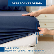 3 Piece Hotel Bamboo Cooling Sheet Set -Ultra Soft 2000TC Breathable Bed Sheets Set with 37 Centimetre Deep V1317-ZXW9-AUKS-4JT-NV