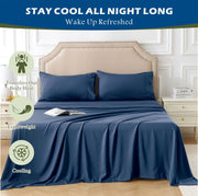 3 Piece Hotel Bamboo Cooling Sheet Set -Ultra Soft 2000TC Breathable Bed Sheets Set with 37 Centimetre Deep V1317-ZXW9-AUKS-4JT-NV