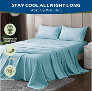 3 Piece Hotel Bamboo Cooling Sheet Set -Ultra Soft 2000TC Breathable Bed Sheets Set with 37 Centimetre Deep V1317-ZXW9-AUKS-4JT-QL