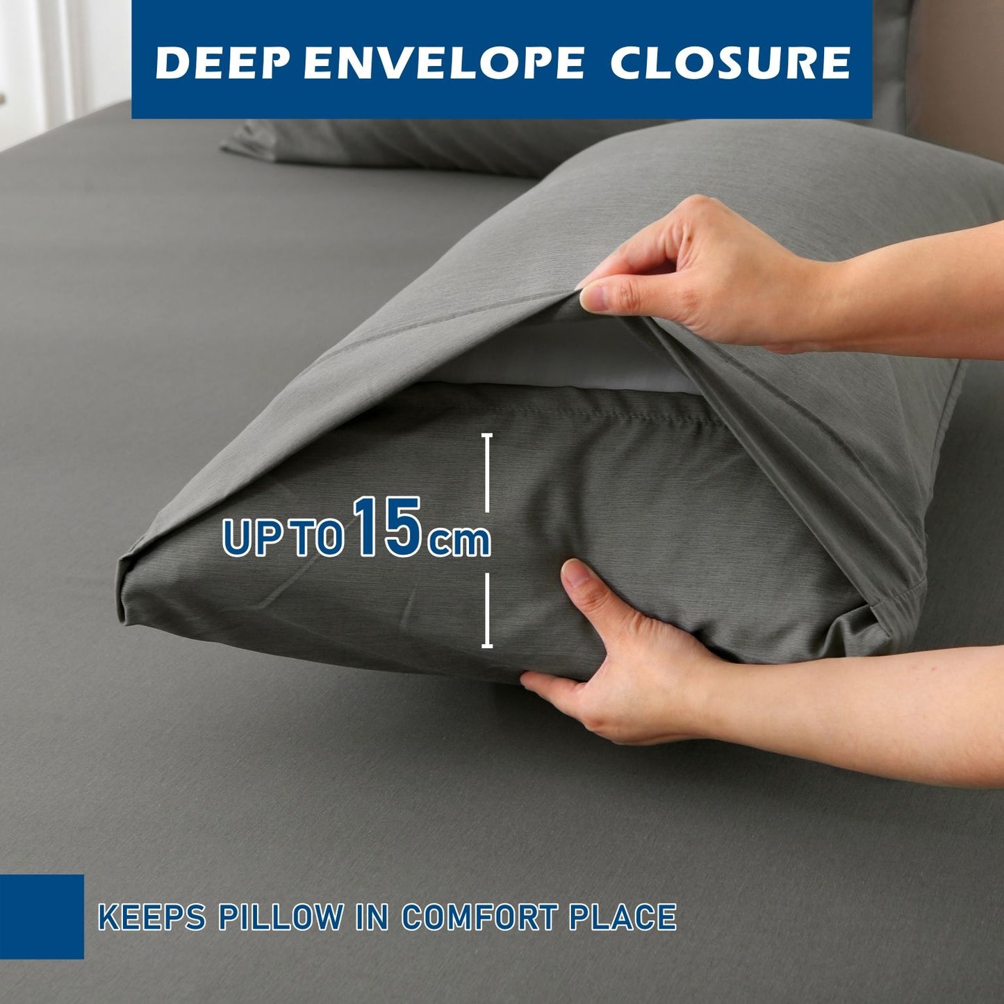 3 Piece Hotel Bamboo Cooling Sheet Set -Ultra Soft 2000TC Breathable Bed Sheets Set with 37 Centimetre Deep V1317-ZXW9-AUS-4JT-HUI