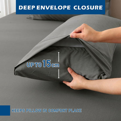 3 Piece Hotel Bamboo Cooling Sheet Set -Ultra Soft 2000TC Breathable Bed Sheets Set with 37 Centimetre Deep V1317-ZXW9-AUS-4JT-HUI