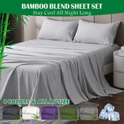3 Piece Hotel Bamboo Cooling Sheet Set -Ultra Soft 2000TC Breathable Bed Sheets Set with 37 Centimetre Deep V1317-ZXW9-AUS-4JT-YH