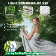 3 Piece Hotel Bamboo Cooling Sheet Set -Ultra Soft 2000TC Breathable Bed Sheets Set with 37 Centimetre Deep V1317-ZXW9-AUS-4JT-YH
