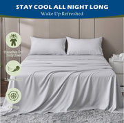3 Piece Hotel Bamboo Cooling Sheet Set -Ultra Soft 2000TC Breathable Bed Sheets Set with 37 Centimetre Deep V1317-ZXW9-AUS-4JT-YH