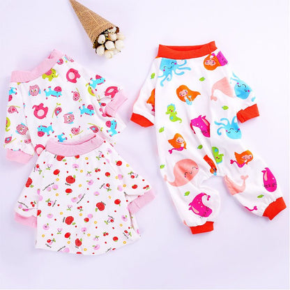 Haji Cotton Pet Four Legged Clothes Small fish XS V1328-4000985532257