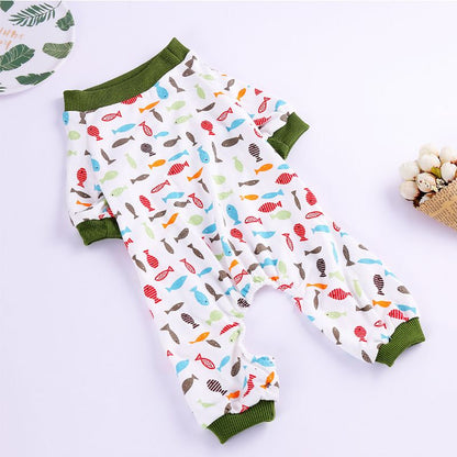 Haji Cotton Pet Four Legged Clothes Small fish V1328-4000985532263