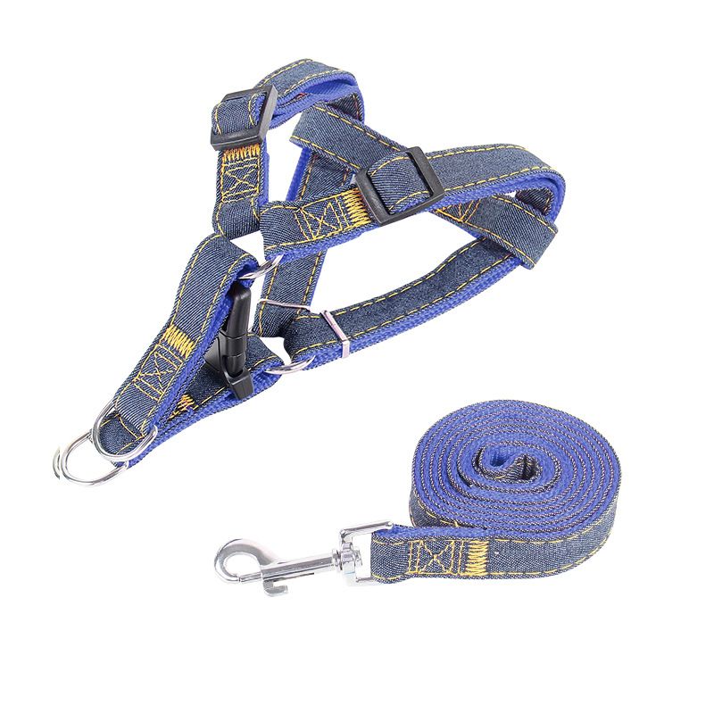 tedoora Dog Leash Harness Set Nylon 120cm Blue two-piece set XL(2.5cm long 120cm) V1328-4130831253718