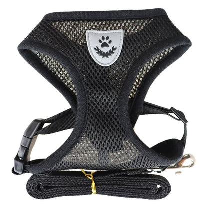 Dog Vest Harness Graceful Pet Mesh Small Medium Black V1328-4377596724433