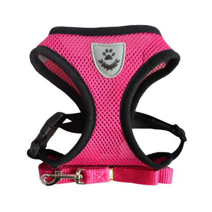Dog Vest Harness Graceful Pet Mesh Small Medium Rose Red L V1328-4406678248957