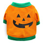 DROOLING DOG Pet Dog Cat Clothes Cotton T Shirt Orange Green Edge (pumpkin head) V1328-4411830142355