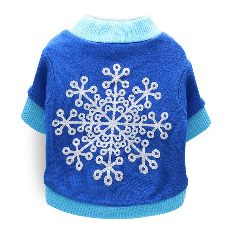 DROOLING DOG Pet Dog Cat Clothes Cotton T Shirt Deep Blue (Big Snowflake) V1328-4411830142358