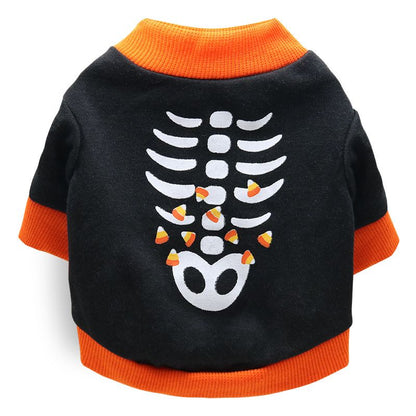 DROOLING DOG Pet Dog Cat Clothes Cotton T Shirt Black Orange edge (Fishbone) V1328-4411830142359