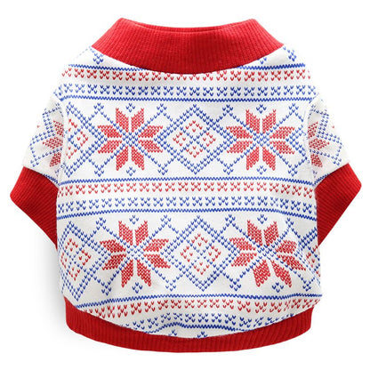 DROOLING DOG Pet Dog Cat Clothes Cotton T Shirt Red Edge (Snowflake) M V1328-4411830142377