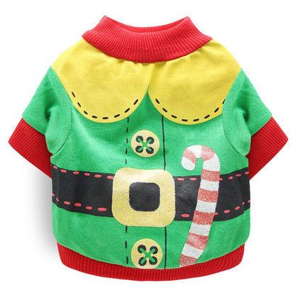 DROOLING DOG Pet Dog Cat Clothes Cotton T Shirt Green with Red Edge (Santa Claus) M V1328-4411830142396