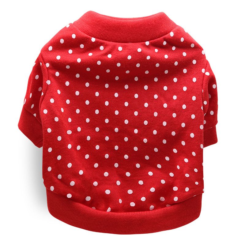 DROOLING DOG Pet Dog Cat Clothes Cotton T Shirt Red (dot) M V1328-4411830142398
