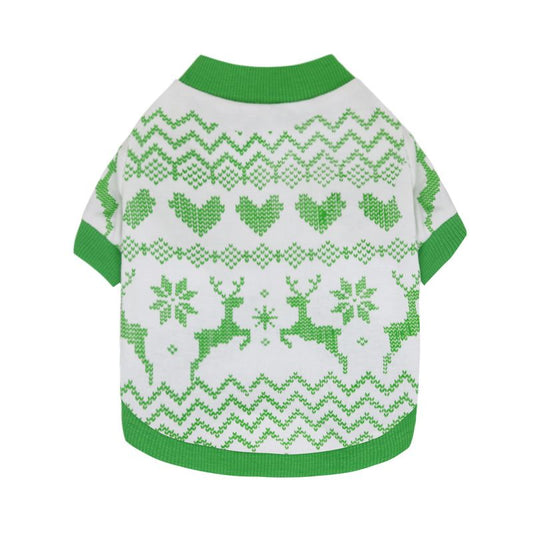 DROOLING DOG Pet Dog Cat Clothes Cotton T Shirt White background with green edge (Fawn) V1328-4411830142419
