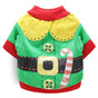 DROOLING DOG Pet Dog Cat Clothes Cotton T Shirt Green with Red Edge (Santa Claus) V1328-4411830142423