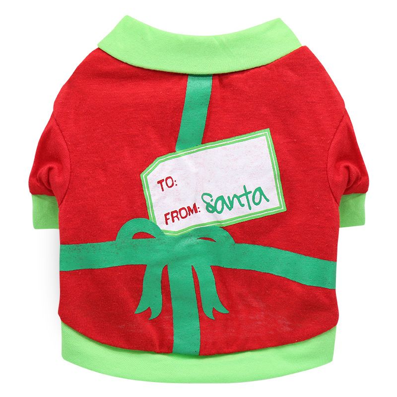 DROOLING DOG Pet Dog Cat Clothes Cotton T Shirt Red Green Edge (Envelope) V1328-4417106831151