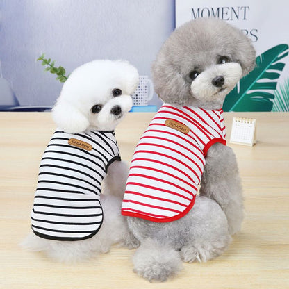 DADAGOU Dog Vest Cotton Striped Casual Pet Clothing 21 Casual Striped Vest-Blue V1328-4578239685607