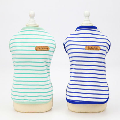 DADAGOU Dog Vest Cotton Striped Casual Pet Clothing 21 Casual Striped Vest-Red XXL V1328-4578239685617