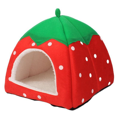 Strawberry Pet Nest Suede Small Dog Cat Bed Pink XL(48*48*48) is suitable for about 16 Jin V1328-4581024528797