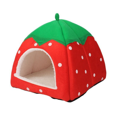Strawberry Pet Nest Suede Small Dog Cat Bed Pink XL(48*48*48) is suitable for about 16 Jin V1328-4581024528797