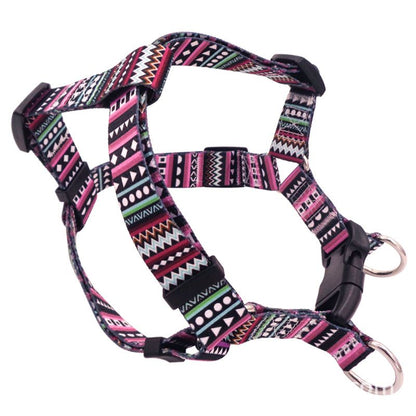 DEYUAN Bohemian Dog Harness Polyester Pink Rose L:2.5*60-93cm V1328-4703954661437