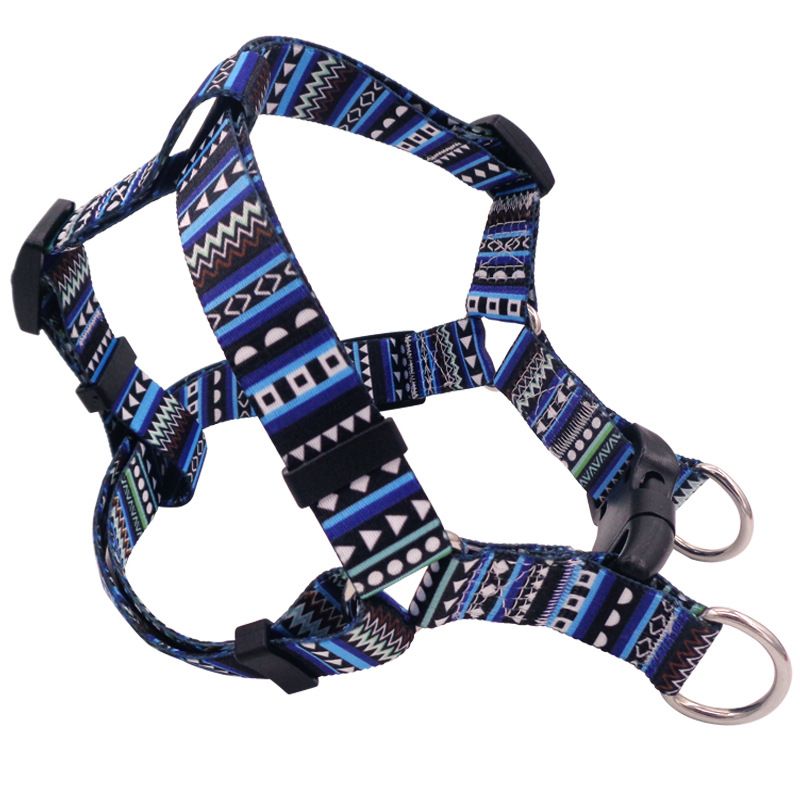 DEYUAN Bohemian Dog Harness Polyester Pink Rose L:2.5*60-93cm V1328-4703954661437