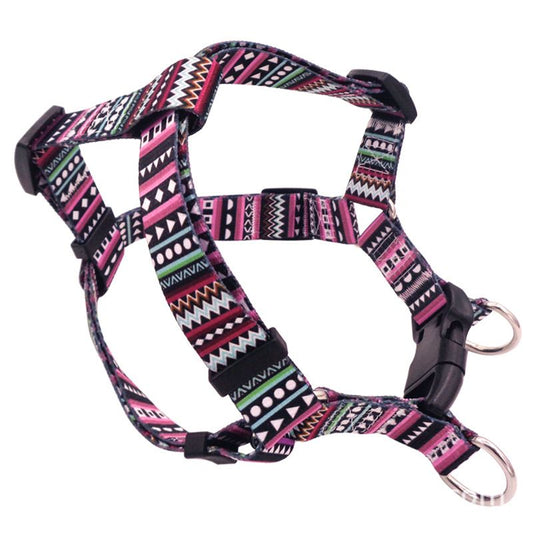 DEYUAN Bohemian Dog Harness Polyester Bomi Purple S:1.5*32-45cm V1328-4703954661454