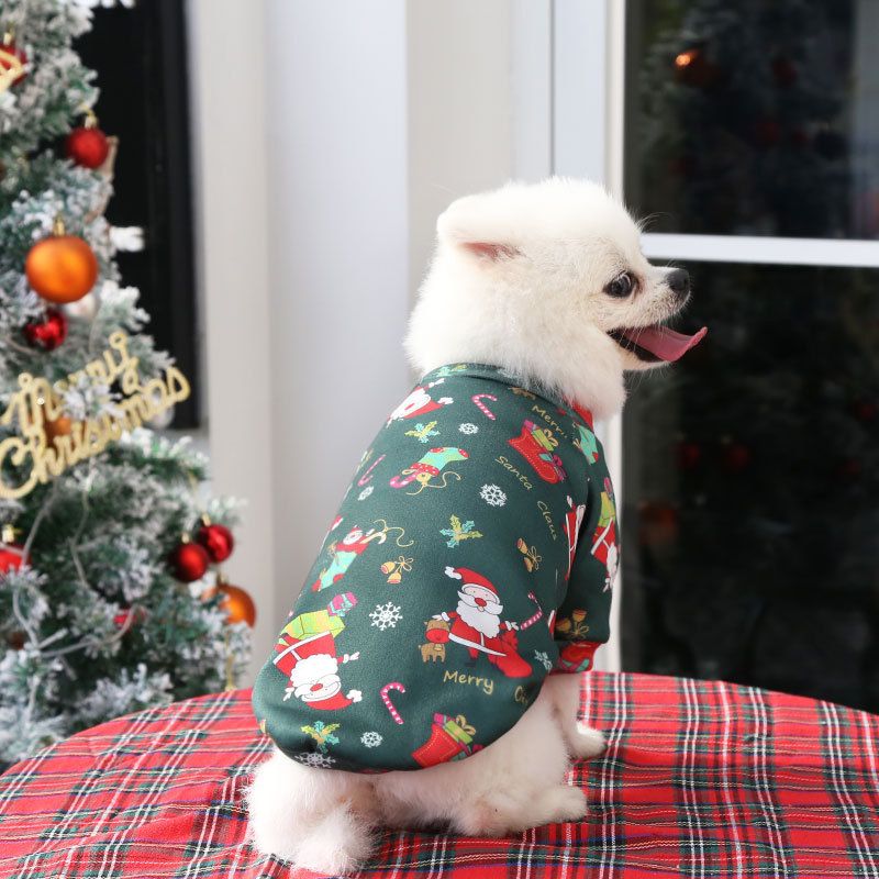 Valley Dog Pet Clothes Fleece Two Legged Autumn Winter (Anhui hair) two legs composite velvet green bottom V1328-4706256845820