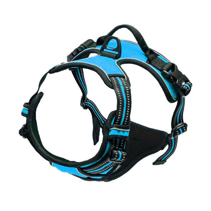 Micardi Reflective Dog Harness Vest Leash Blue V1328-4822701185791