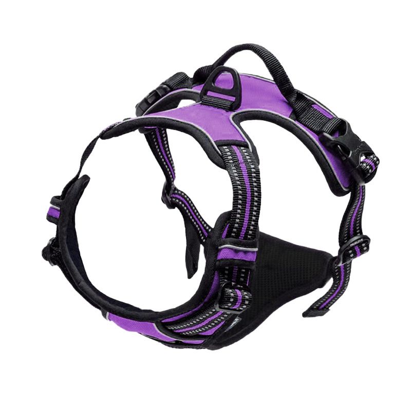 Micardi Reflective Dog Harness Vest Leash Purple V1328-4822701185812
