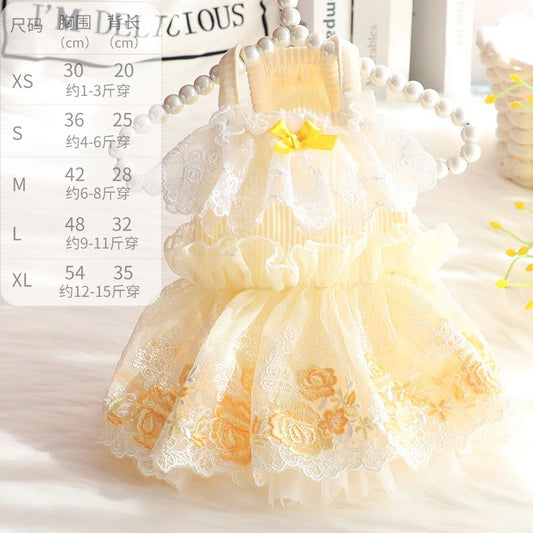 Accope Pet Dress Cotton Princess Style Summer Palace gold XL V1328-4872934009932