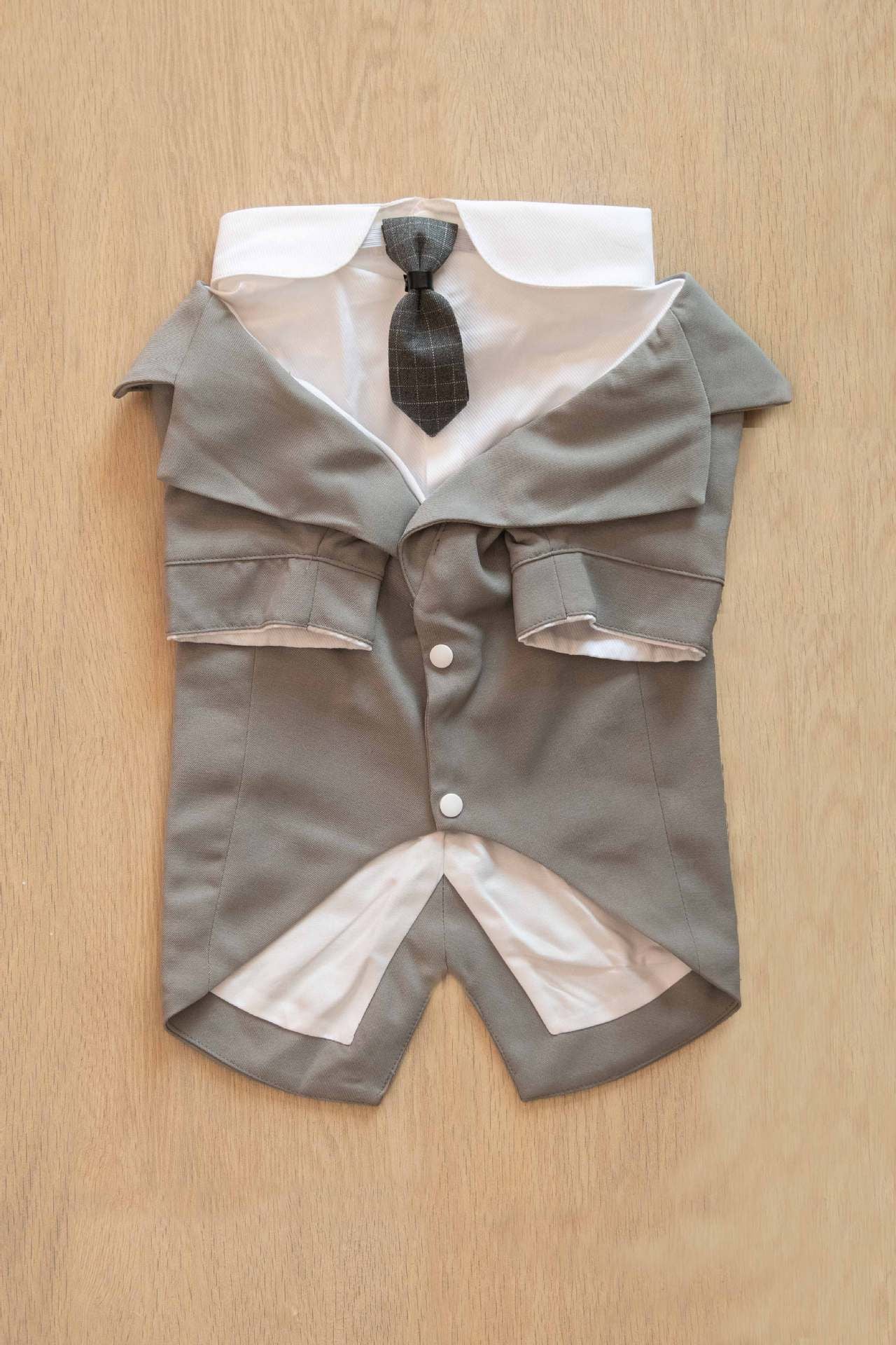 Pet Suit Dog Tuxedo Wedding little tail Polyester Light gray V1328-4984921772020
