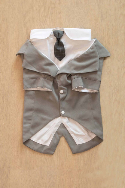 Pet Suit Dog Tuxedo Wedding little tail Polyester Light gray V1328-4984921772020