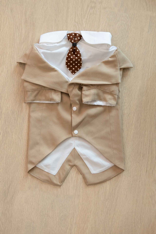Pet Suit Dog Tuxedo Wedding little tail Polyester Khaki 5XL V1328-4988633064643