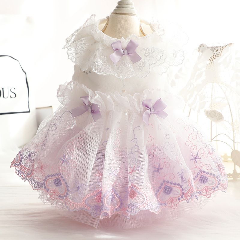 Accope Pet Dress Cotton Princess Style Summer Light pink M V1328-5036765090762