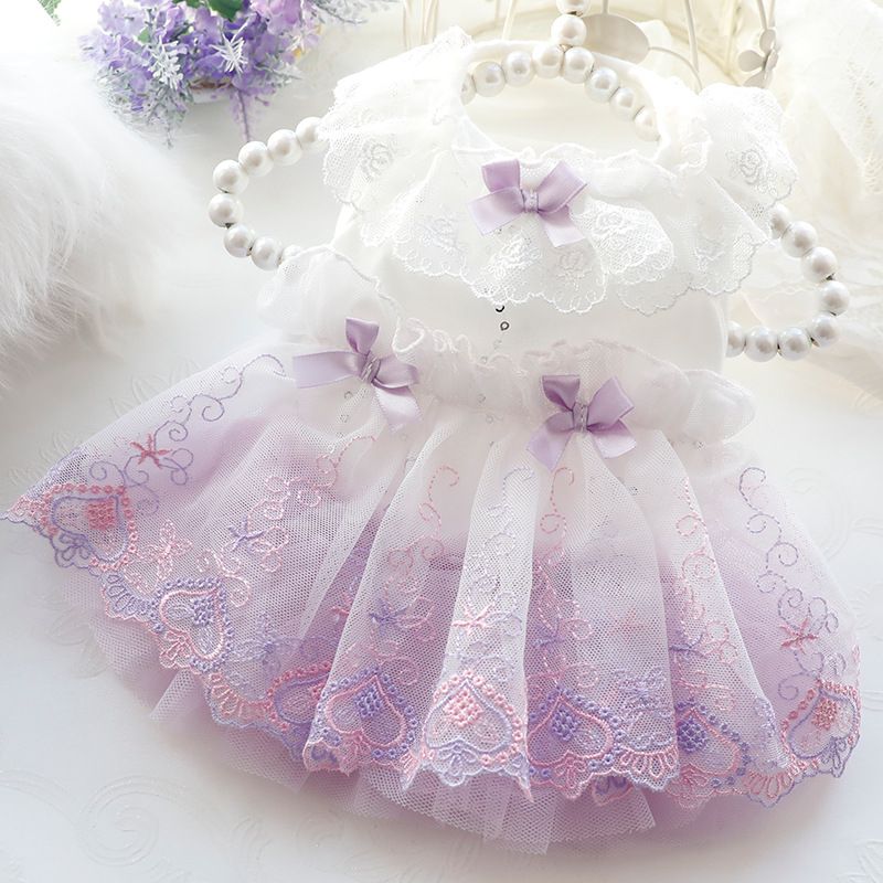 Accope Pet Dress Cotton Princess Style Summer Light pink M V1328-5036765090762