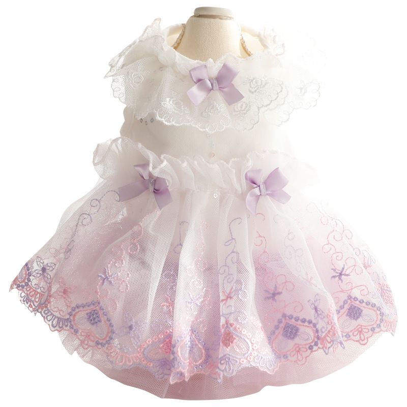 Accope Pet Dress Cotton Princess Style Summer Light pink M V1328-5036765090762