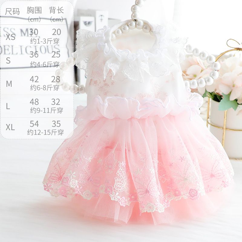 Accope Pet Dress Cotton Princess Style Summer Light pink XL V1328-5036765090784