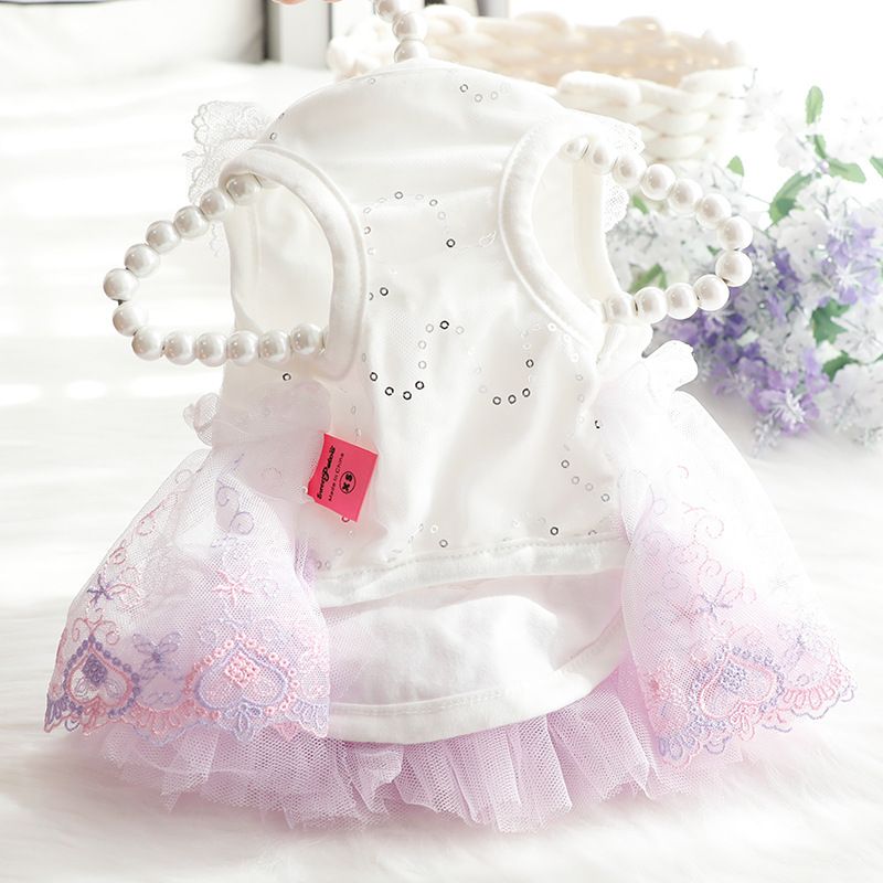 Accope Pet Dress Cotton Princess Style Summer Light pink XL V1328-5036765090784