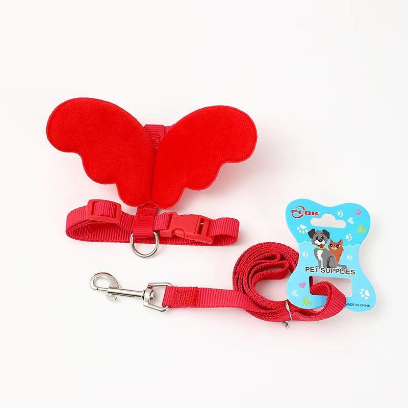 Petubei Dog Harness Leash Nylon Angel Wings Blue V1328-5059194553042