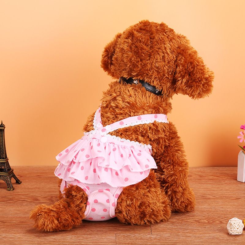 Pet Dog Menstrual Pants Cotton Pink S L V1328-5086322914445