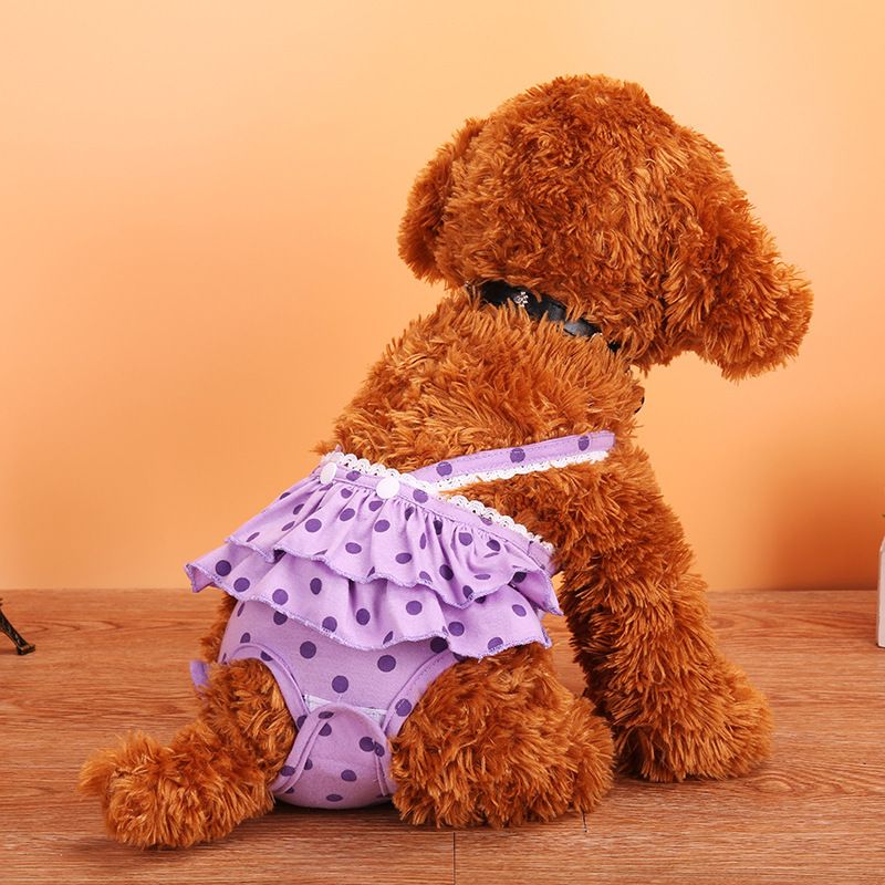Pet Dog Menstrual Pants Cotton Pink S Purple L V1328-5086322914450