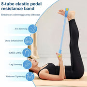 Workout Set – Breathing Trainer,6 Tube Resistance Bands& 8-Tube Elastic Pedal Puller Resistance Band for Men Women Full Body Workouts,Yoga,Pilates,Strength Training