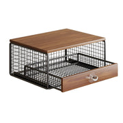 Coffee Machine Stand,Coffee Capsule Storage, Kitchen Counter Organizer with Drawer& Wire Basket, Space Saving V1337-A9-C57U-QV30