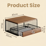 Coffee Machine Stand,Coffee Capsule Storage, Kitchen Counter Organizer with Drawer& Wire Basket, Space Saving V1337-A9-C57U-QV30