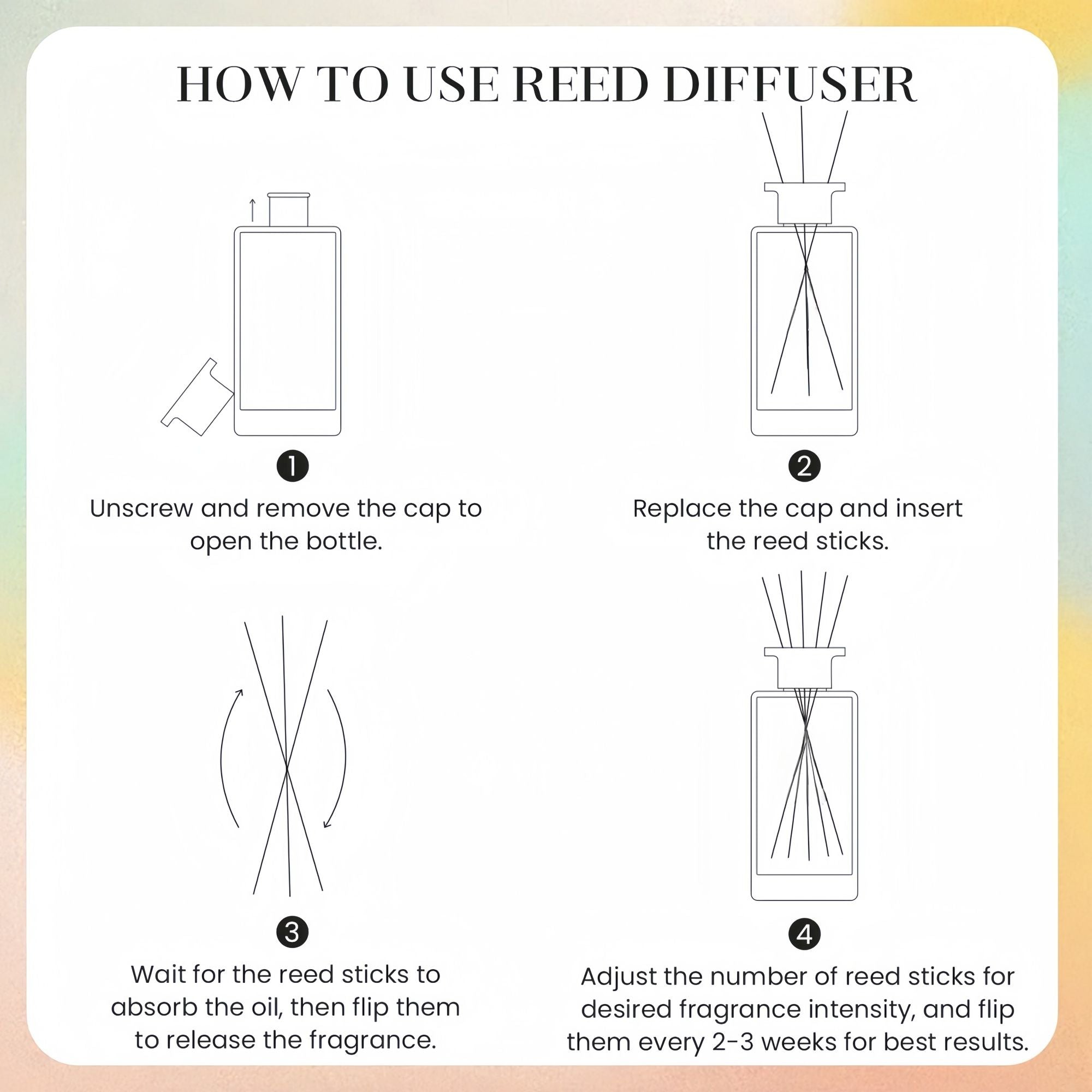 Reed Diffuser, Long-Lasting Home Fragrance & Scent Diffuser, 200ml Essential Oil Room Freshener for Bedroom, Living Room & Bathroom